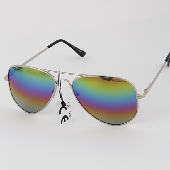 boutique Accessories - Iridescent Aviator Sunglasses